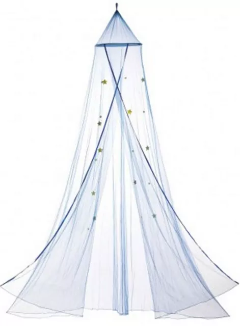 Beautiful ** BLUE STARRY SKY BED CANOPY W/ BLUE STARS ALL OVER NET ** NIB