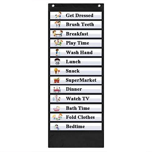 DAILY SCHEDULE POCKET Charts, Teacher Schedule Chart with Resuable 18