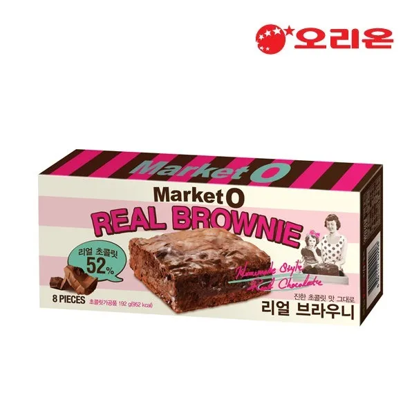 [Orion] Market O Real Brownie 16ea Korean Well Being Snack Pure Chocolate Cake