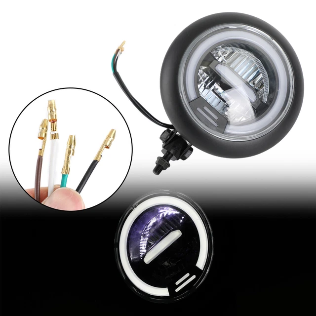 7& POUCES LED PHARE avant noir moto pour Touring Softail Dyna Trike