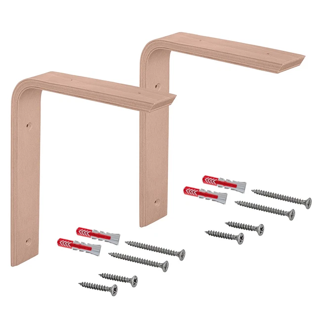 Étagère Murale CHIARA 8 étagères - 190 Cm, Façon Hêtre, Neuf, Design Double Position