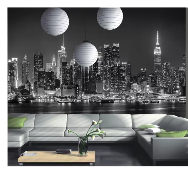 Papel pintado nocturno del puente de Brooklyn de la ciudad de Nueva York fondo de pantalla decoración mural