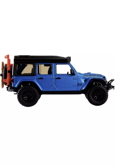 Hot Wheels Real Riders Wrangler 392 Rubicon – Échelle 1/43, Métal, Pneus Real Riders – Bleu