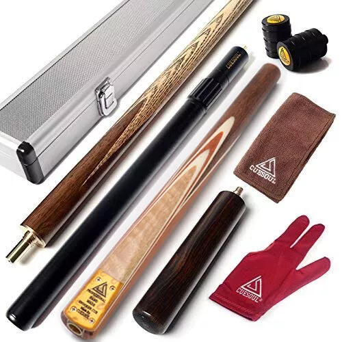 CUESOUL Handmade 3/4 Jointed Snooker Cue with Snooker Cue Case/Cue Bag-D303