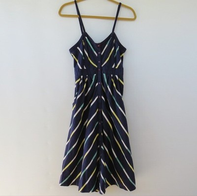 Urban Outfitters Cooperative Navy Blue Striped Midi Sundress Size 2