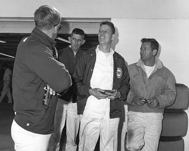 Glen Wood And Kenny Martin Of The Wood Brothers Team Check OLD RACING PHOTO