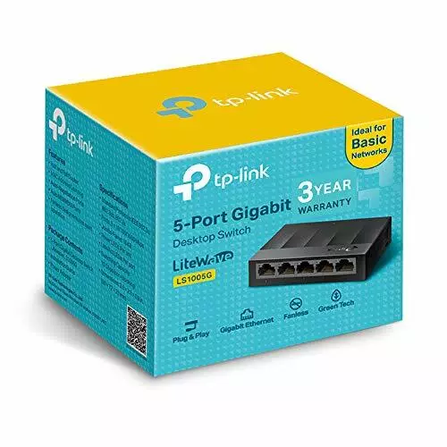 TP-Link 5-Port Gigabit Ethernet Switch Hub Network Splitter Desktop Wallmount