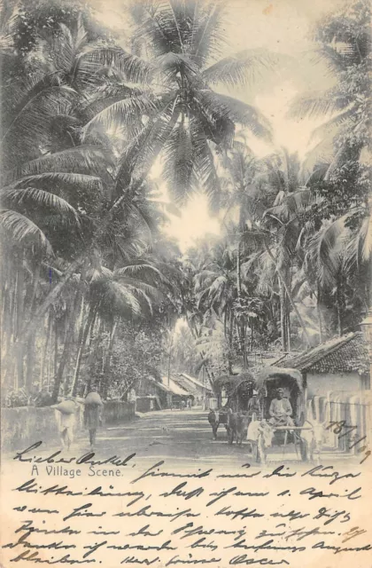 Cpa Inde A Village Scene