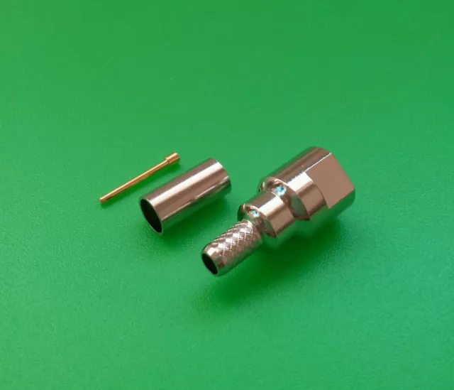 (2 SETS) FME Male Straight Crimp Adapter  for RG58/RG142/400/LMR195 - USA Seller