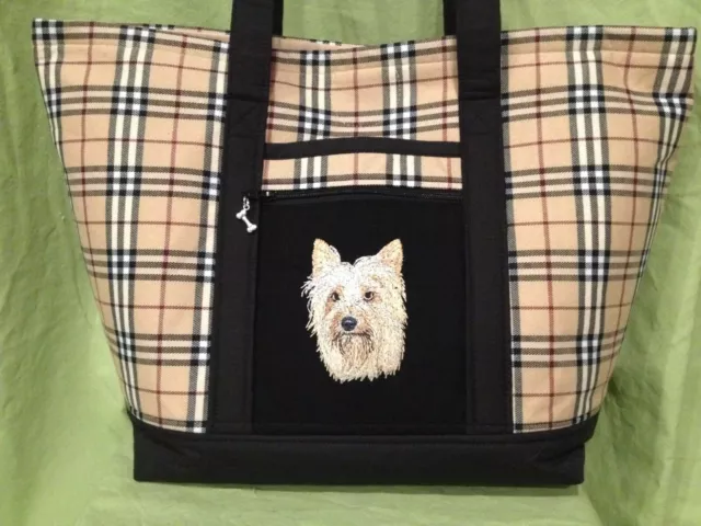 Beautiful Custom Embroidered Silky Terrier Tote