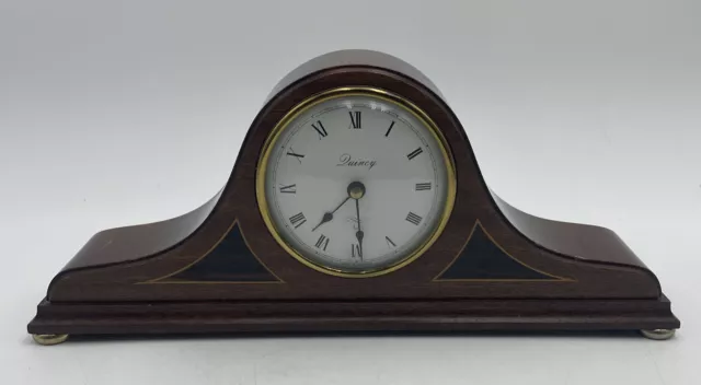 Genuine Solid Wood Quincy Desk Clock Made In England 13.5” Wide Junghans Quartz