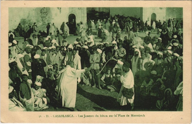 CPA AK MAROC CASABLANCA Les Joueurs du Baton sur la Place de MARRAKECH (37695)