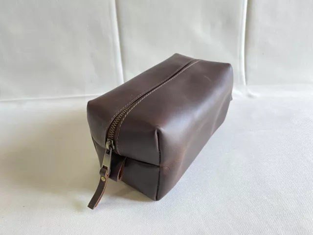 Buffalo Leather Toiletry Bag Shaving Dopp Kit Washbag Organizer Cosmetic Pouch