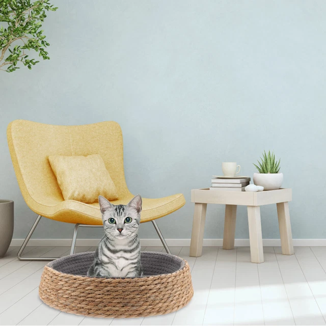 Cat Sleeping Nest Rattan Pet Bed Beds for Dogs House Kennel
