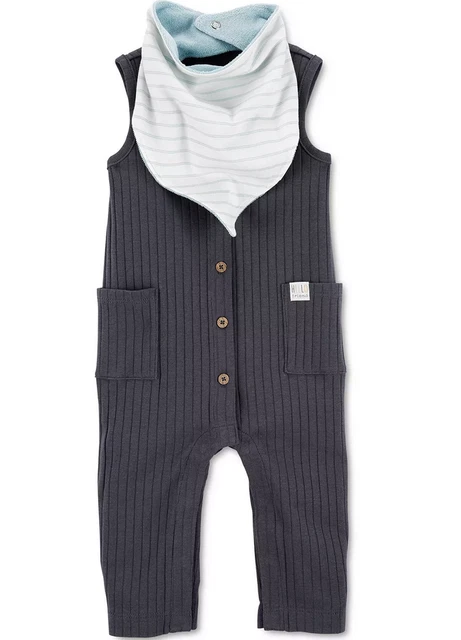 Carter's Baby Boys Jumpsuit and Bandana Bib Set Gray Size 9M 2479