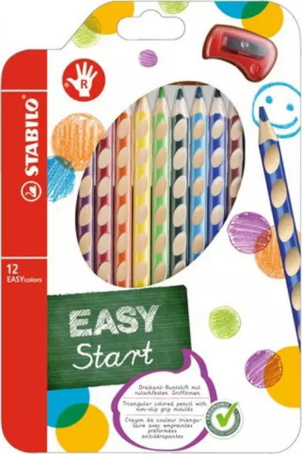 STABILO Buntstifte Malstifte EASYcolors, für Rechtshänder, Farbstifte 12er Etui