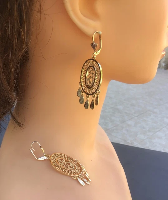 Boucle d'oreille savoyarde plaqué or