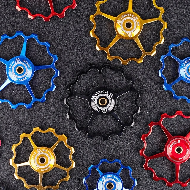 DJC Lot de 2 poulies à roulement en céramique pour vélo 11T, 12T, 13T, 14T, 15T, 16T, 17T, pour vélo de route, dérailleur arrière Shimano pour poulie Sram (rouge, 2 pièces 11T DJC Lot de 2 poulies à roulement en céramique pour vélo 11T, 12T, 13T, 14T, 15T, 16T, 17T, pour vélo de route, dérailleur arrière Shimano pour poulie Sram (rouge, 2 pièces 11T