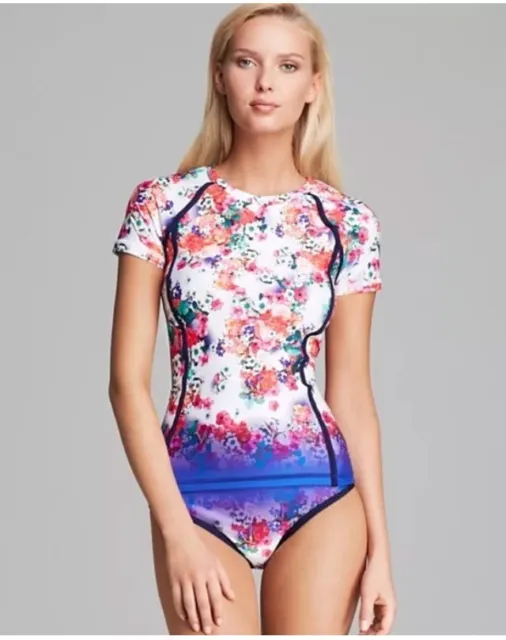 NWT $164 NANETTE LEPORE  Fleur de la Mer Sz L Rashguard & Sz M Vamp Bottom