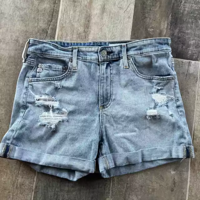 AG Adriano Goldschmied Boyfriend Jean Shorts Size 28 Hailey Ex-Boyfriend Roll Up