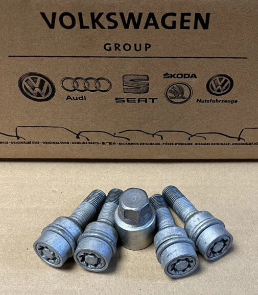 GENUINE VW T5 T6 TRANSPORTER LOCKING WHEEL NUTS BOLT KEY SET 19mm VAN