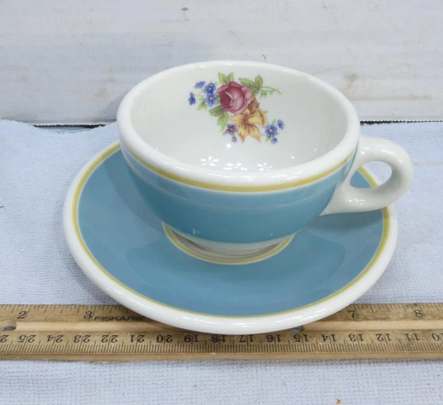 1950s Seaboard Railroad Orange Blossom Cup & Saucer Syracuse China DINING CAR !