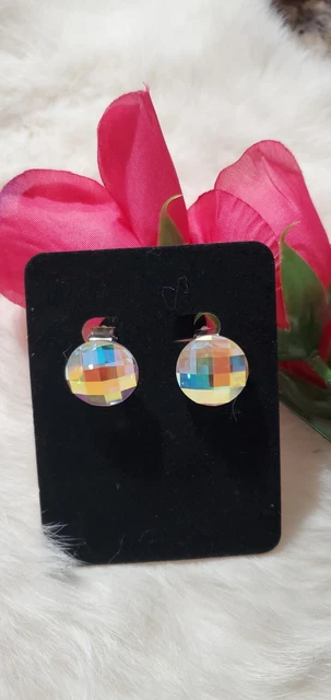 Ballroom Dance Jewelry Clip on Earrings Crystal AB