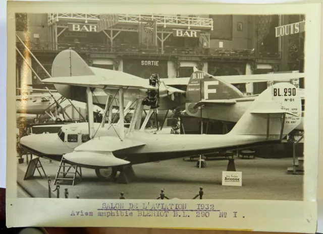 AVION AMPHIBIE BLERIOT BL 290 Photo originale G. DEVRED (Agence ROL) 1932