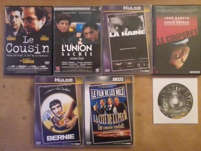 7 DVD  LA CITE DE LA PEUR Les nuls + BERNIE + LA HAINE + LE COUSIN + LE COUPERET
