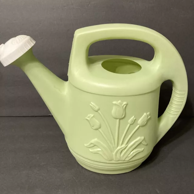 (USA) 2-Gallon Plastic Watering Can Green Durable and Stylish Garden Essential