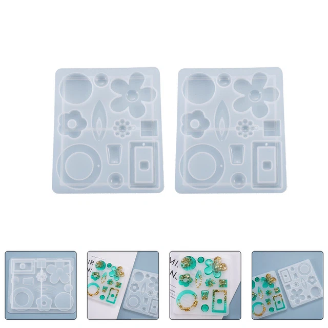 2 piezas hágalo usted mismo decoraciones artesanales joyería moldes de resina encanto formas de silicona