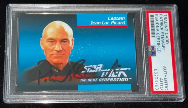 Patrick Stewart "Captain Picard" Impel STAR TREK Signed Auto Rookie Card RC PSA