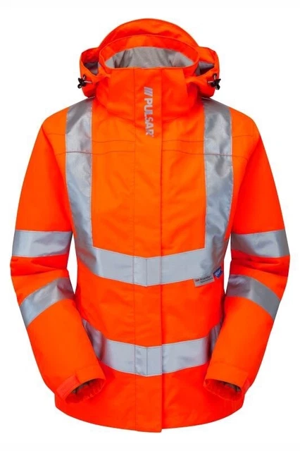Giacca Pulsar PR705 Donna Rail Spec Storm Coat Sicurezza Lavoro Hi Vis UK 12