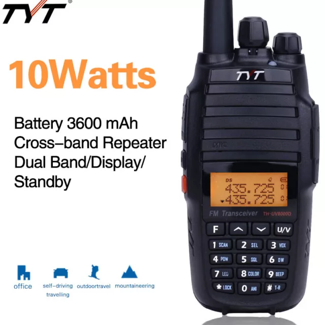 TH-UV8000D Long Range 10KM UV Walkie Talkie 2-Way Ham Radio 136-174/400-520MHz 3