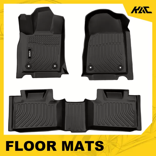 All Weather Floor Mats Liners for 2016-2023 Dodge Durango Black TPE Waterproof