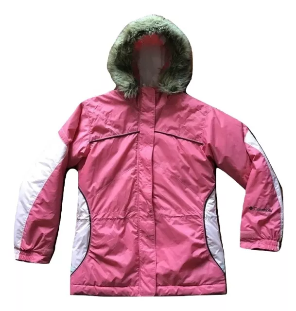 Giacca Da Bambina Columbia Giubbotto Giubbino con cappuccio Parka Taglia 10 anni