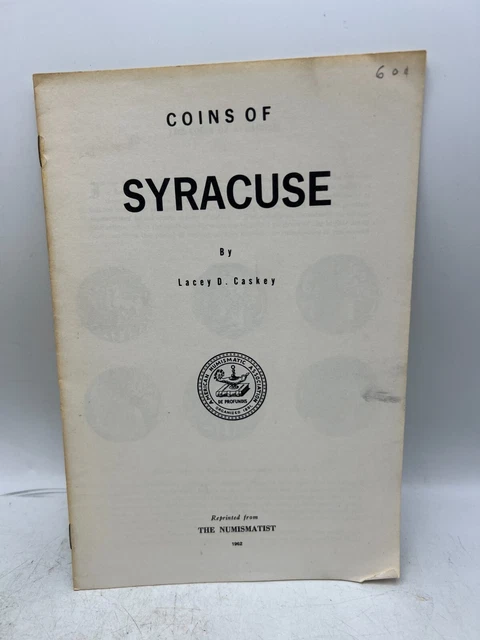 Numismatist Coins of Syracuse Ancient Coin Book - Lacey D Caskey