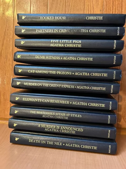 Lot Of Ten Vintage Agatha Christie Leatherette Books From Bantam Books