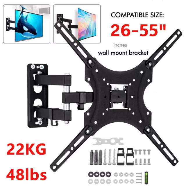 Swivel TV Wall Mount Bracket For 26 32 40 42 50 52 55 Inch 3D LCD LED Plasma UK