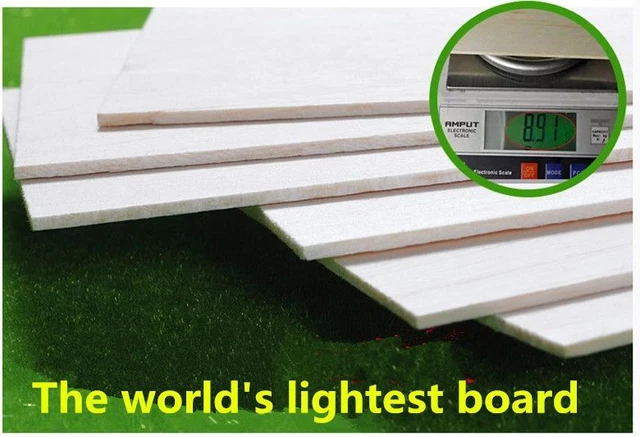 Hojas de madera de balsa modelo de excelente calidad 10 piezas 500x100x0,75/1/1,5/2,5/3/4/5 mm EXCELENTE CALIDAD