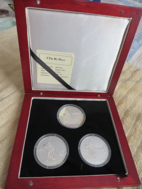 3 Wise Men Silver Proof Coin Set, Malta 500 Lira