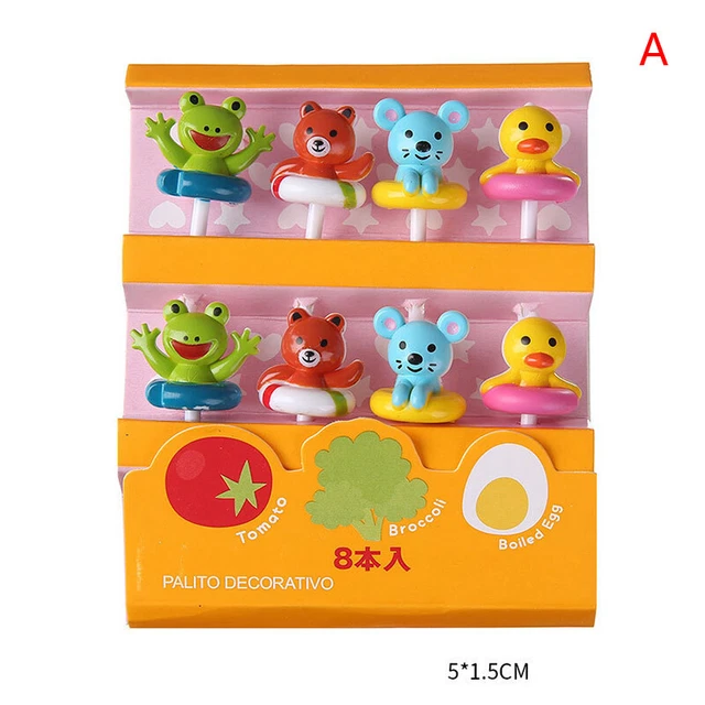 Mini Animal Cartoon Fruit Fork Children Snacks Cake Dessert Food Fruit Fork Qo