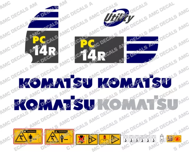 Komatsu PC14R Digger Décalque Autocollant Set