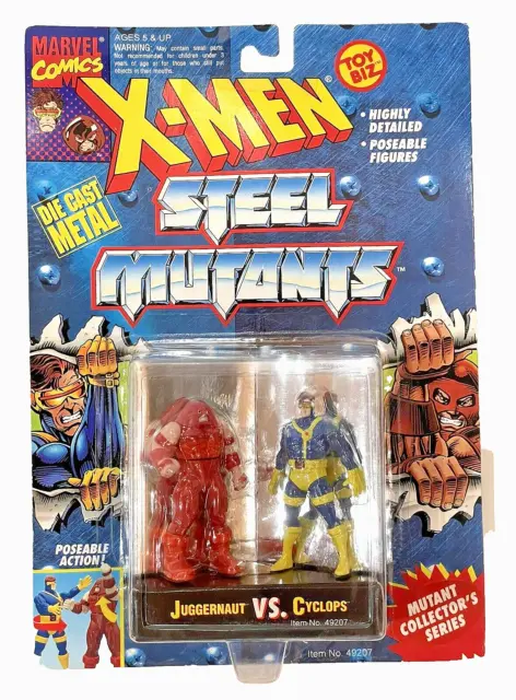 X- Men 1994 Marvel Comics Steel Mutants Spy Juggernaut vs Cyclops Figures 49207