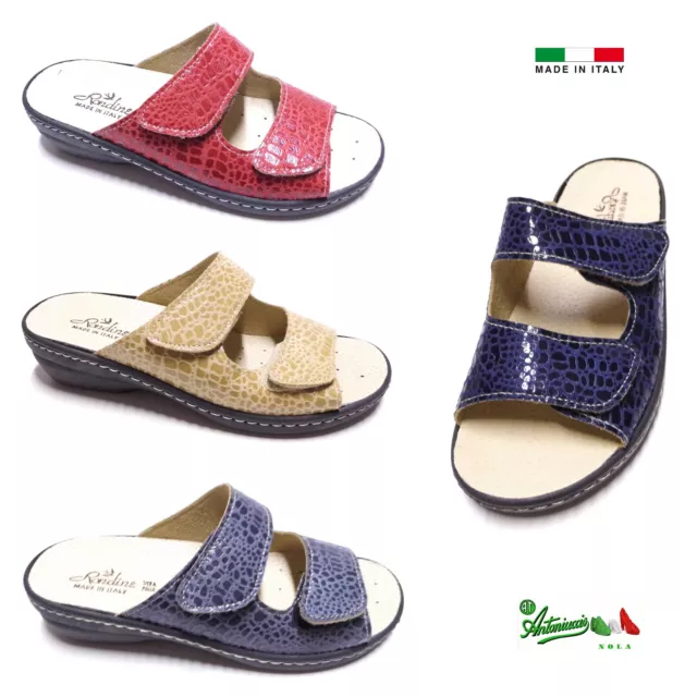 Pantofole ciabatte donna aperte MADEinITALY SOLETTA ESTRAIBILE doppiostrappo IG