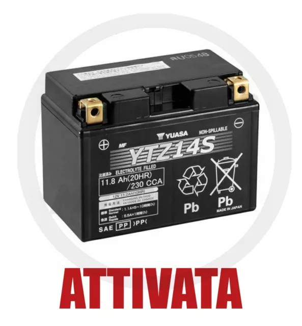 Batteria Yuasa Ytz14S Sigillata Attivata 12V/11Ah Bmw Yamaha Honda Triumph Ktm