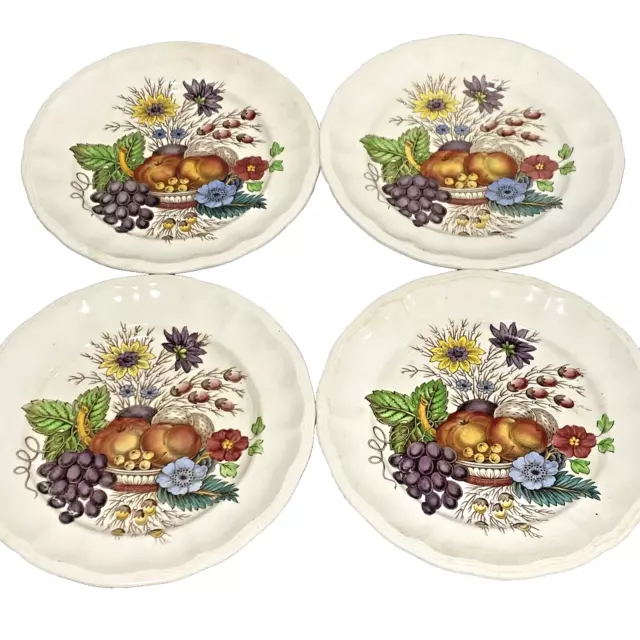 Reynolds Spode Copeland Fine Bone China Floral Bread & Butter Plates (4) FLAW