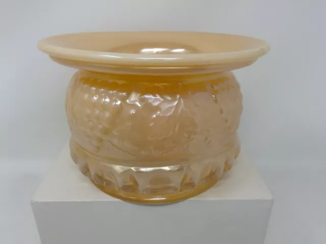 Fenton Glass Peach Opalescent Grape & Cable Spittoon