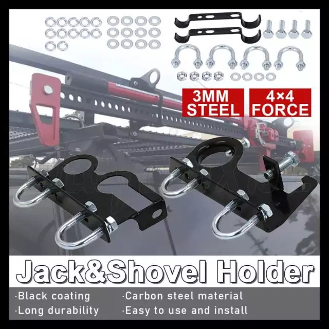 High Lift Jack & Shovel Holder 4x4 4WD Offroad Mount Roof Rack Farm Universal AU