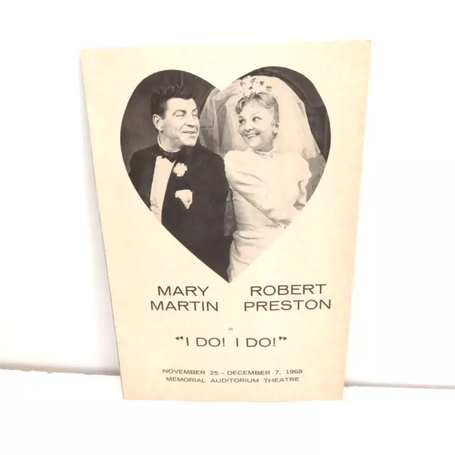 I Do! I Do! Musical Program 1968 Dallas Memorial Auditorium Theatre Mary Martin